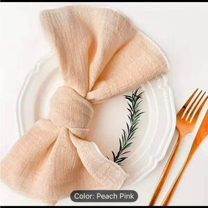 🧡 Linen Wedding Napkins x 60. Color: Peach
